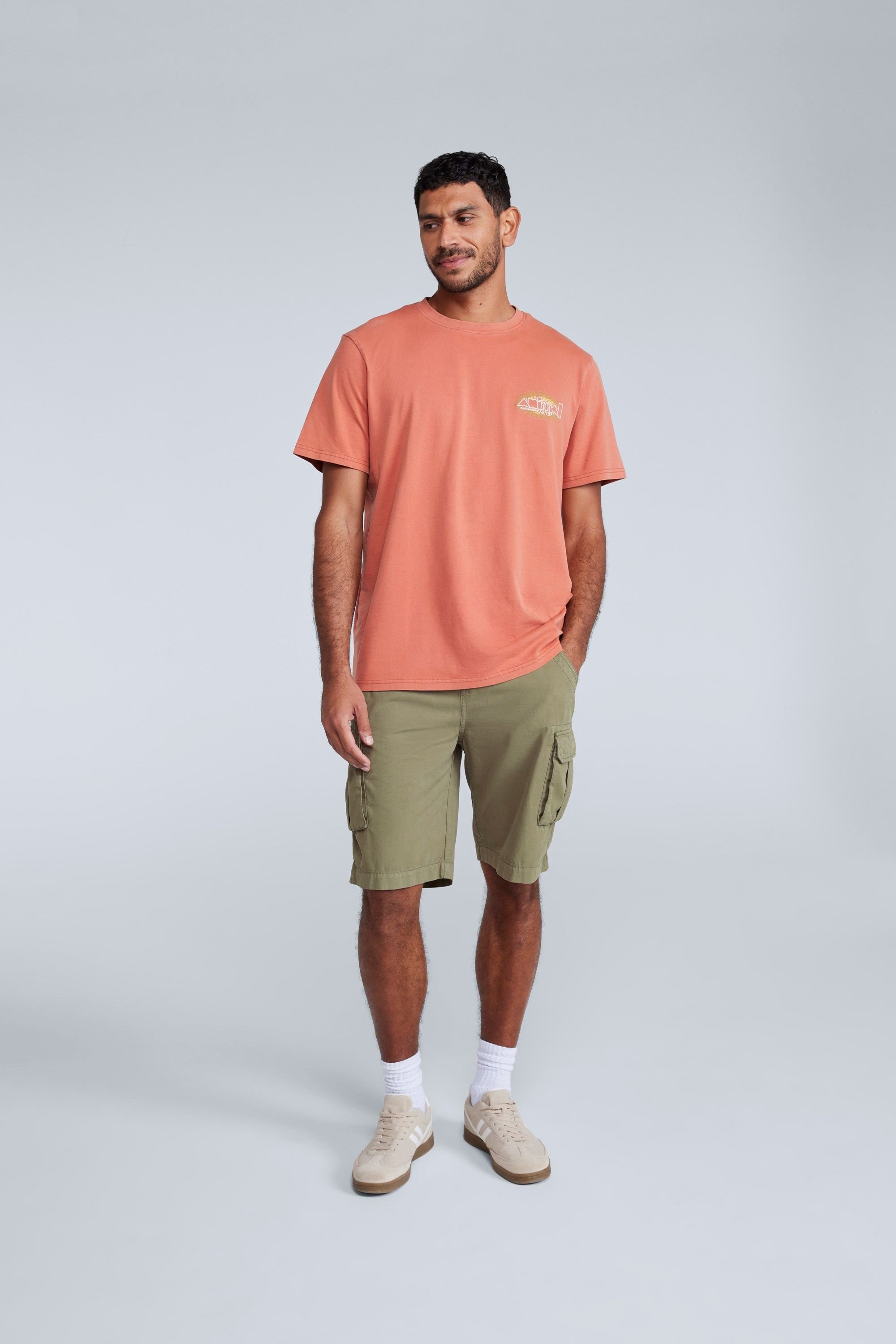 Animal Animal Men's Haze Cargo Shorts Casual Summer Hiking Cotton Short Pants in Khaki - 3