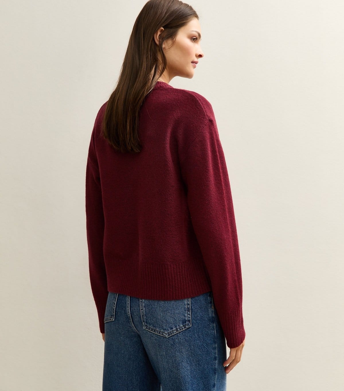 New Look Women's Tall Dark Red Midweight Crew Neck Jumper New Look - 4