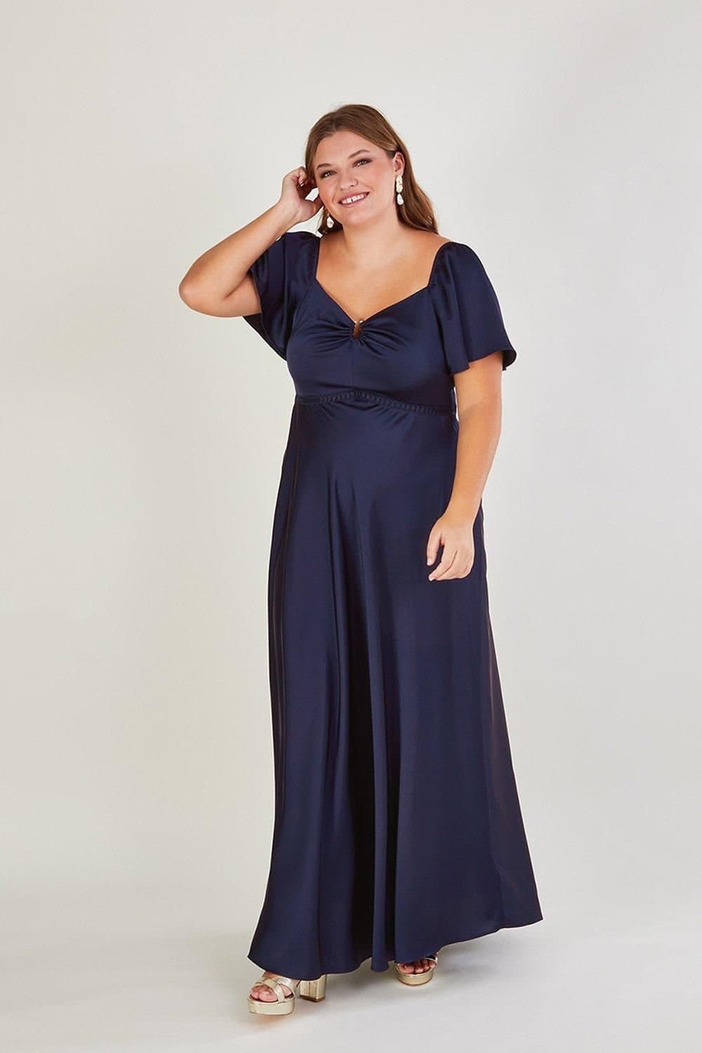 Monsoon Monsoon Women's Savannah Satin Maxi Dress Blue