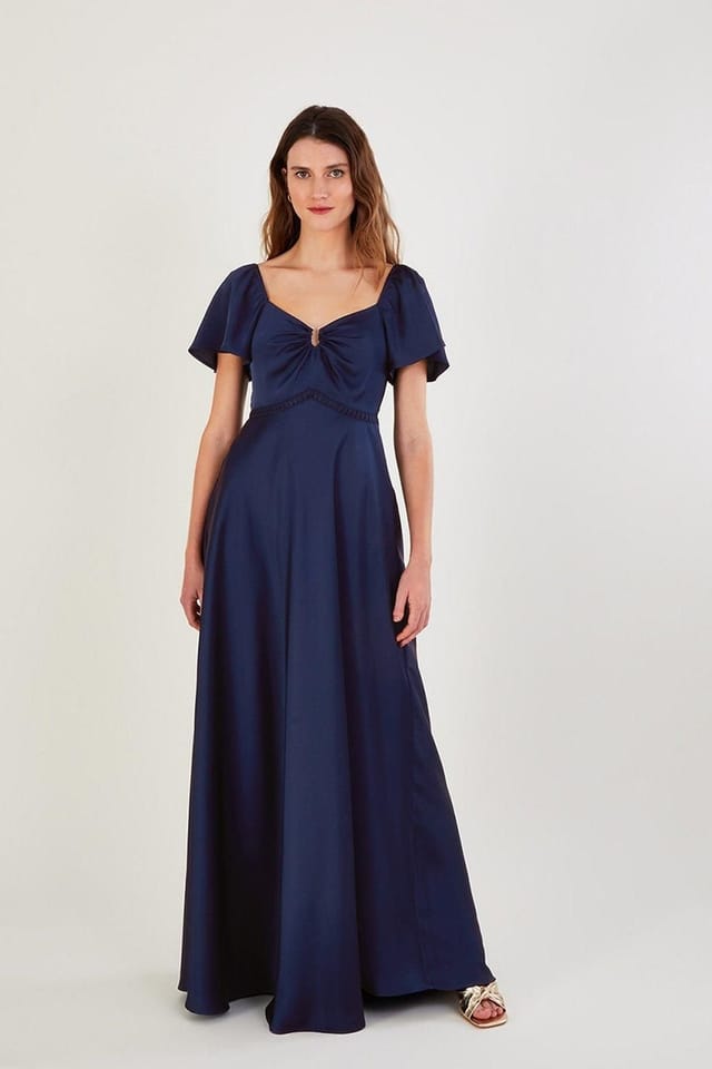 Monsoon Monsoon Women's Savannah Satin Maxi Dress Blue - 2