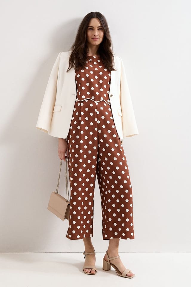Phase Eight Phase Eight Women's Alia Spot Jumpsuit in Chocolate - 3