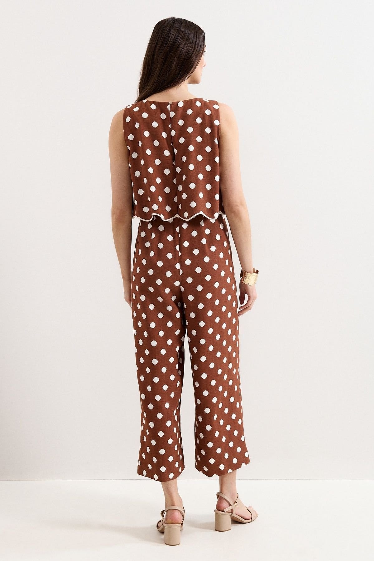 Phase Eight Phase Eight Women's Alia Spot Jumpsuit in Chocolate - 4
