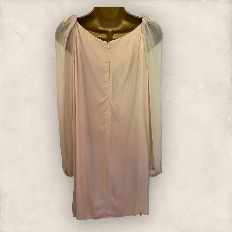 Topshop Topshop Blush Chiffon Long Sleeve Tunic Shift Dress UK 10