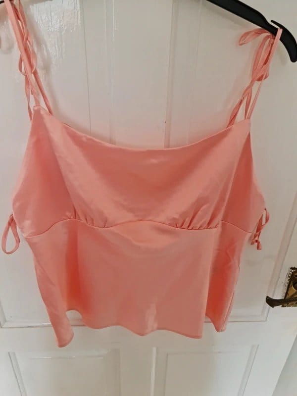Topshop Peach Satin Cami Top
