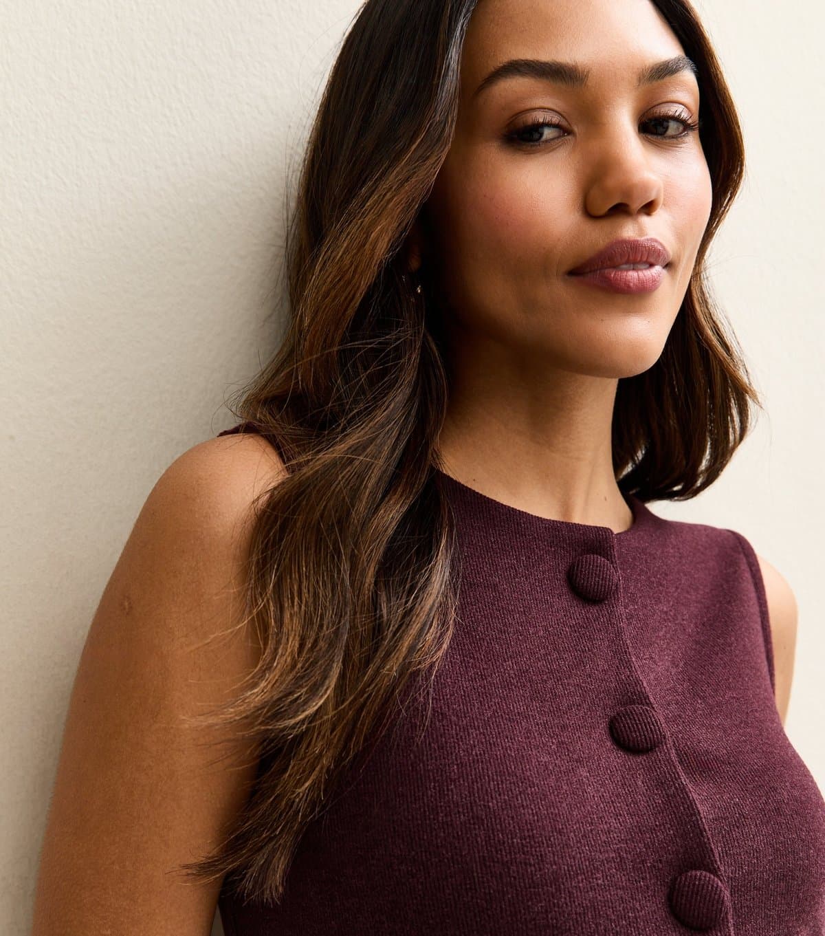 New Look New Look Burgundy Maternity Knit Waistcoat