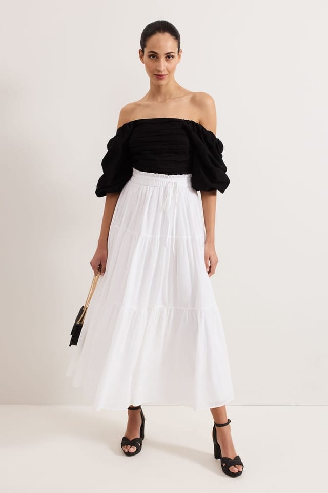 Phase Eight Phase Eight Women's Alva Tiered Maxi Skirt in White - 3