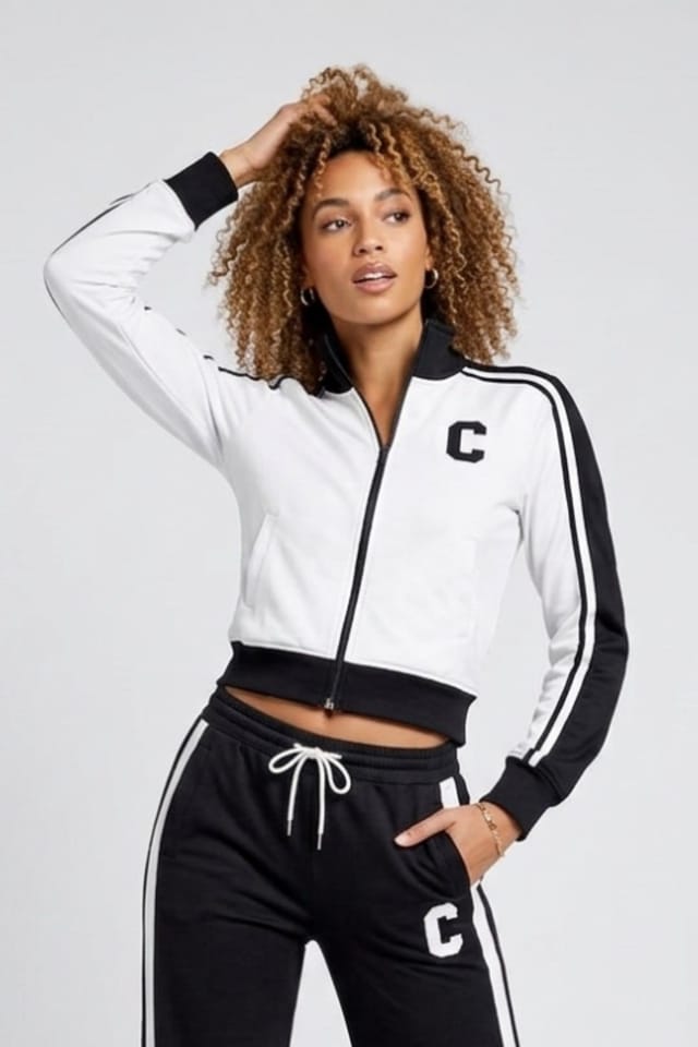 STYLEWISE STYLEWISE Women's Fleece Co-ord Zip-Up Jacket & Jogger Set in Black - 2