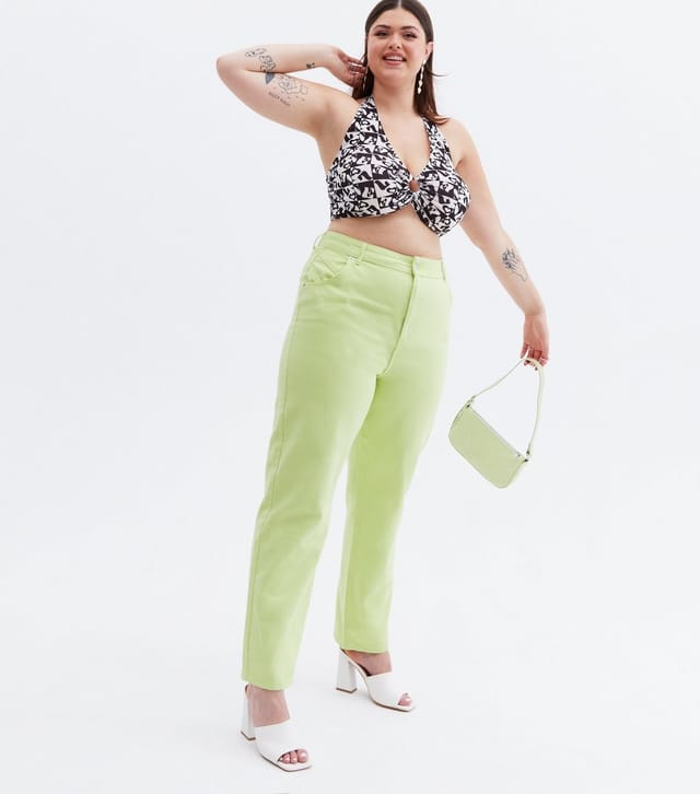 New Look Women's Always Stand Out Plus Size Lime Green Tapered Jeans Curves New Look - 2