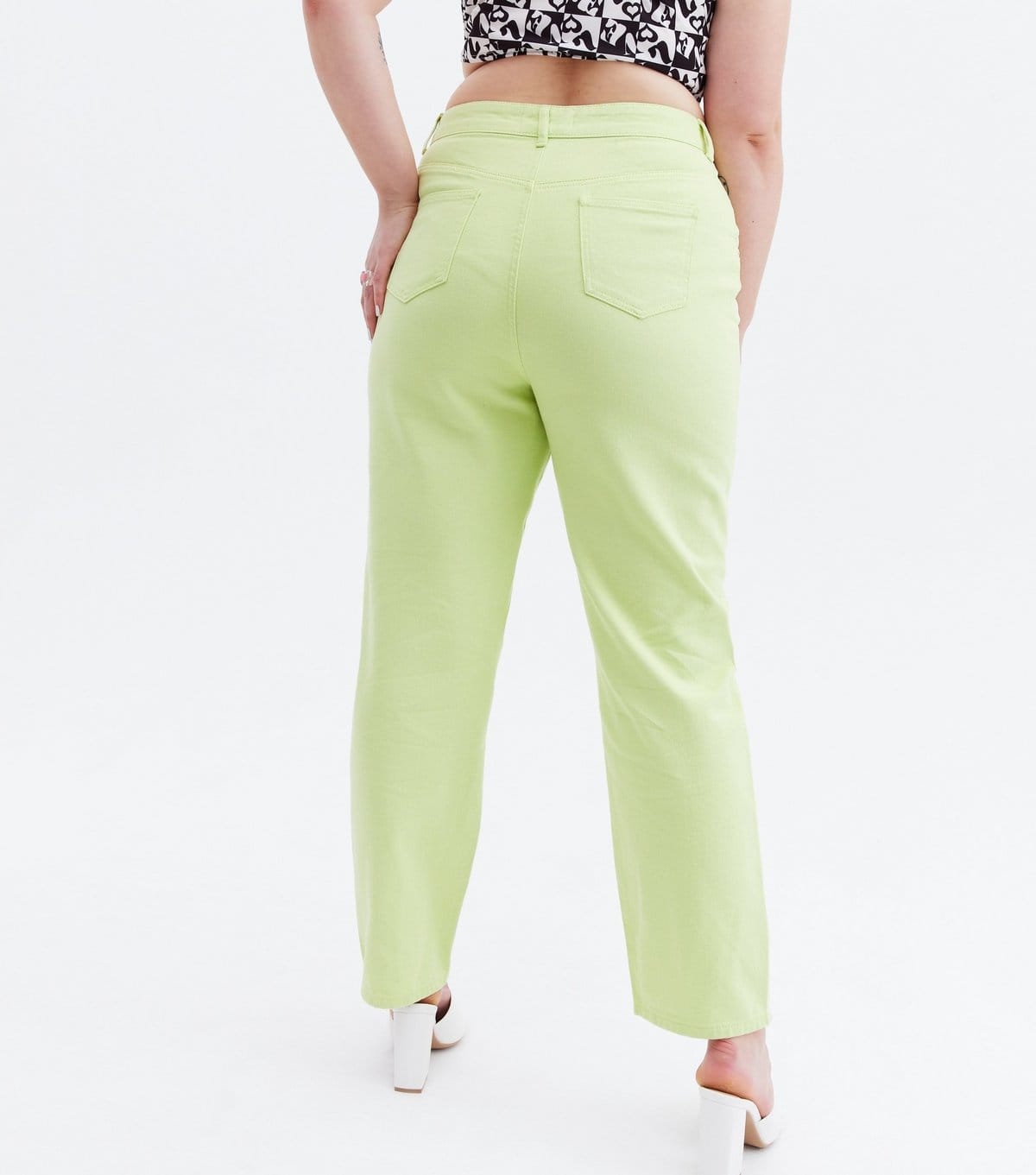 New Look Women's Always Stand Out Plus Size Lime Green Tapered Jeans Curves New Look - 4