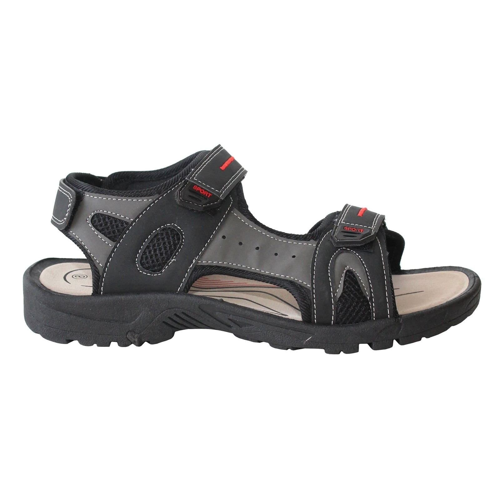 PDQ PDQ Men's Triple Touch Fastening Sports Sandals in Black