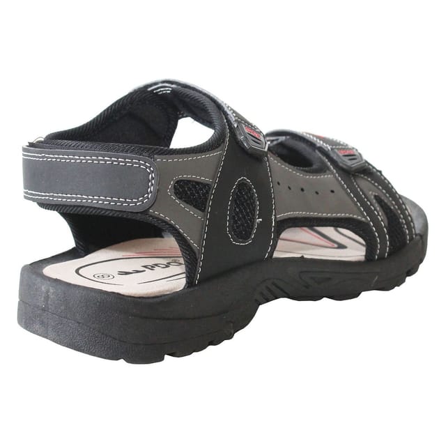 PDQ PDQ Men's Triple Touch Fastening Sports Sandals in Black - 2