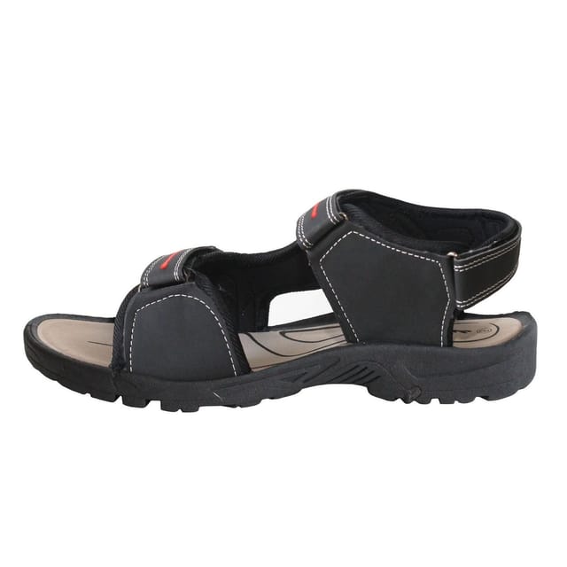 PDQ PDQ Men's Triple Touch Fastening Sports Sandals in Black - 3