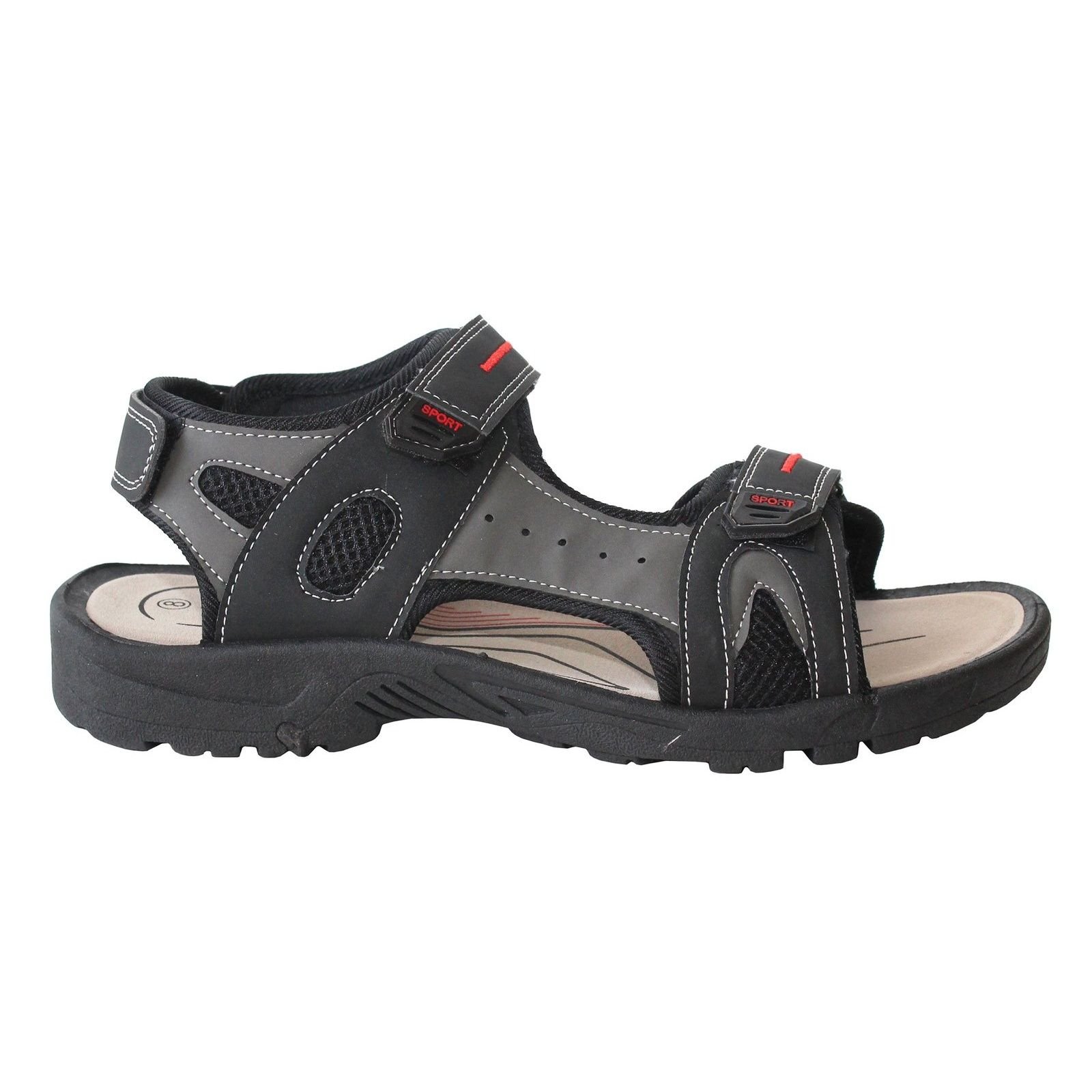 PDQ PDQ Men's Triple Touch Fastening Sports Sandals in Black - 4