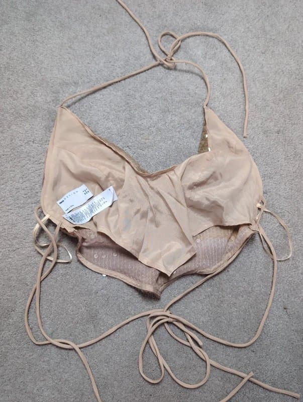 ASOS ASOS sequin scarf tie top size 6