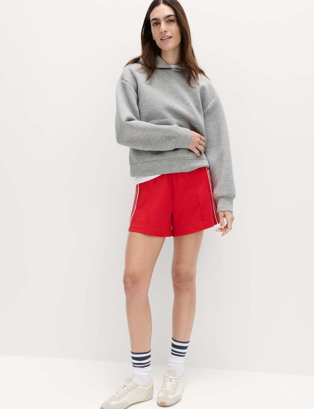 Marks & Spencer M&S Cotton Rich Side Stripe Shorts Red - 3