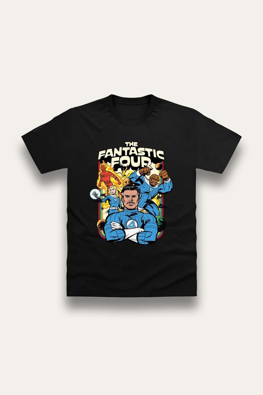 Brand Threads Brand Threads Men's Marvel Fantastic Four T-Shirt in Black