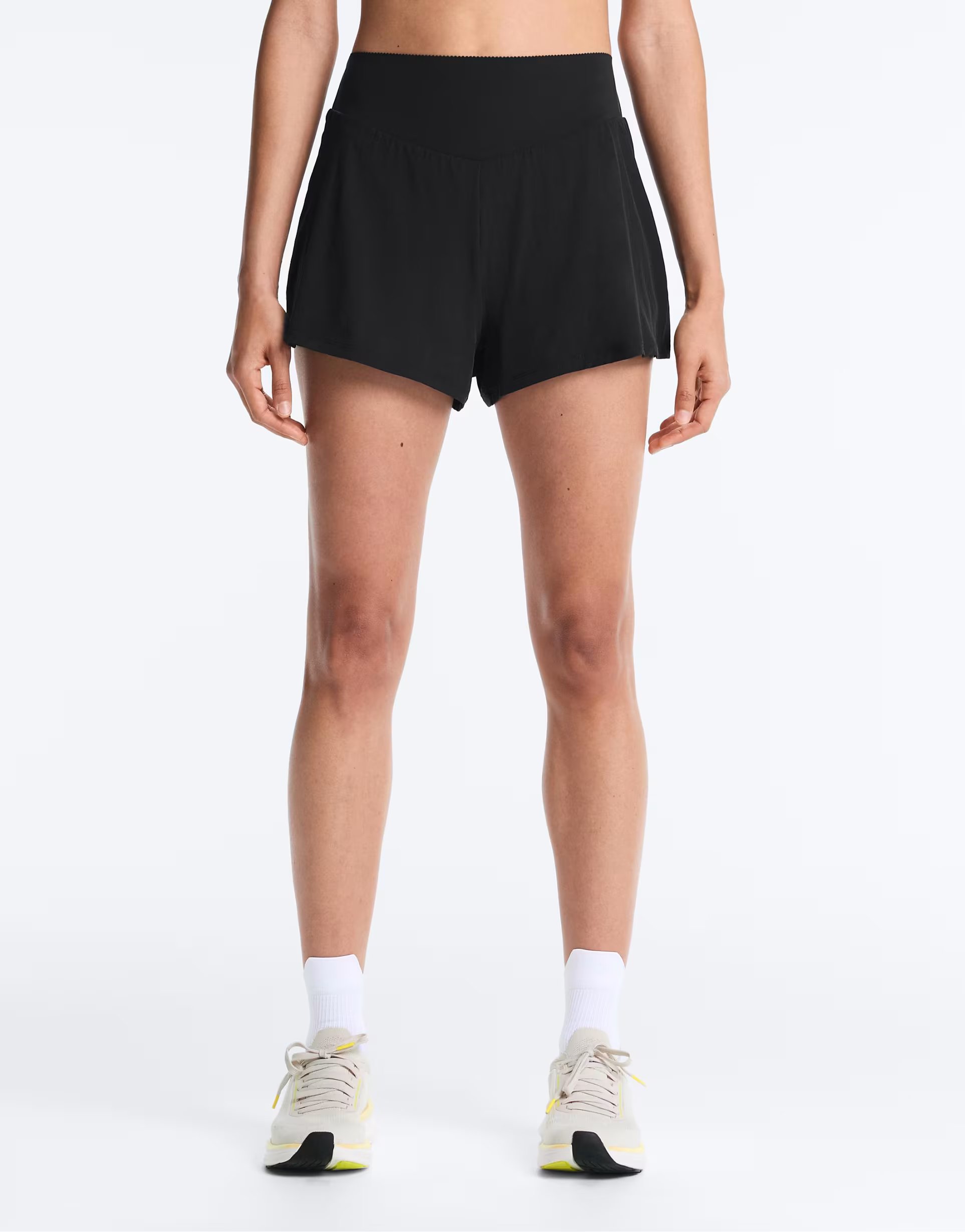 ASOS OYSHO Compressive 10cm shorts with pocket in black - 1