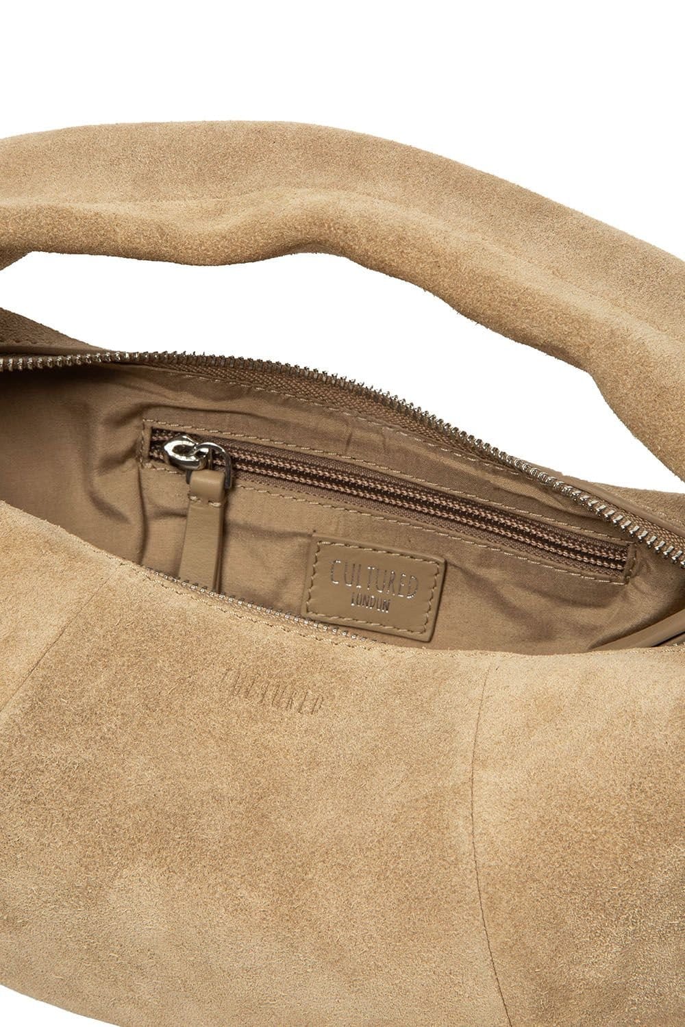 Cultured London Cultured London Women's 'Siobhan' Suede Grab Bag in Beige - 4