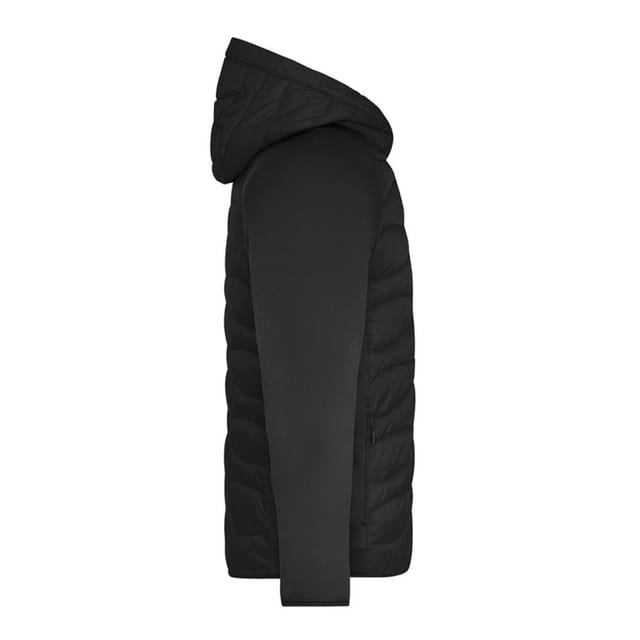 James and Nicholson James and Nicholson Men's Quilted Hybrid Jacket in Black - 3