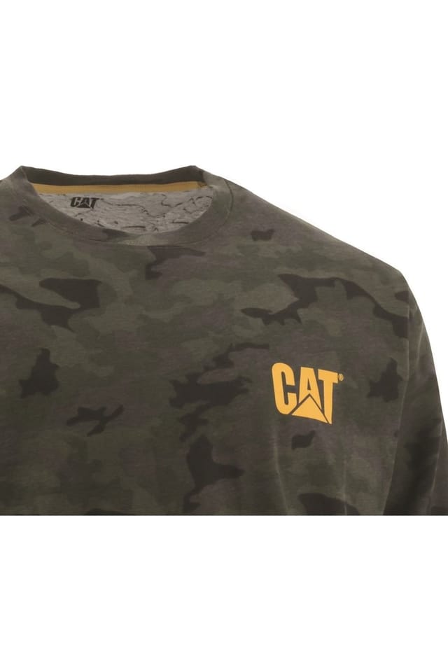 Caterpillar Caterpillar Men's Trademark Banner Long Sleeve Tee in Dark Green - 2
