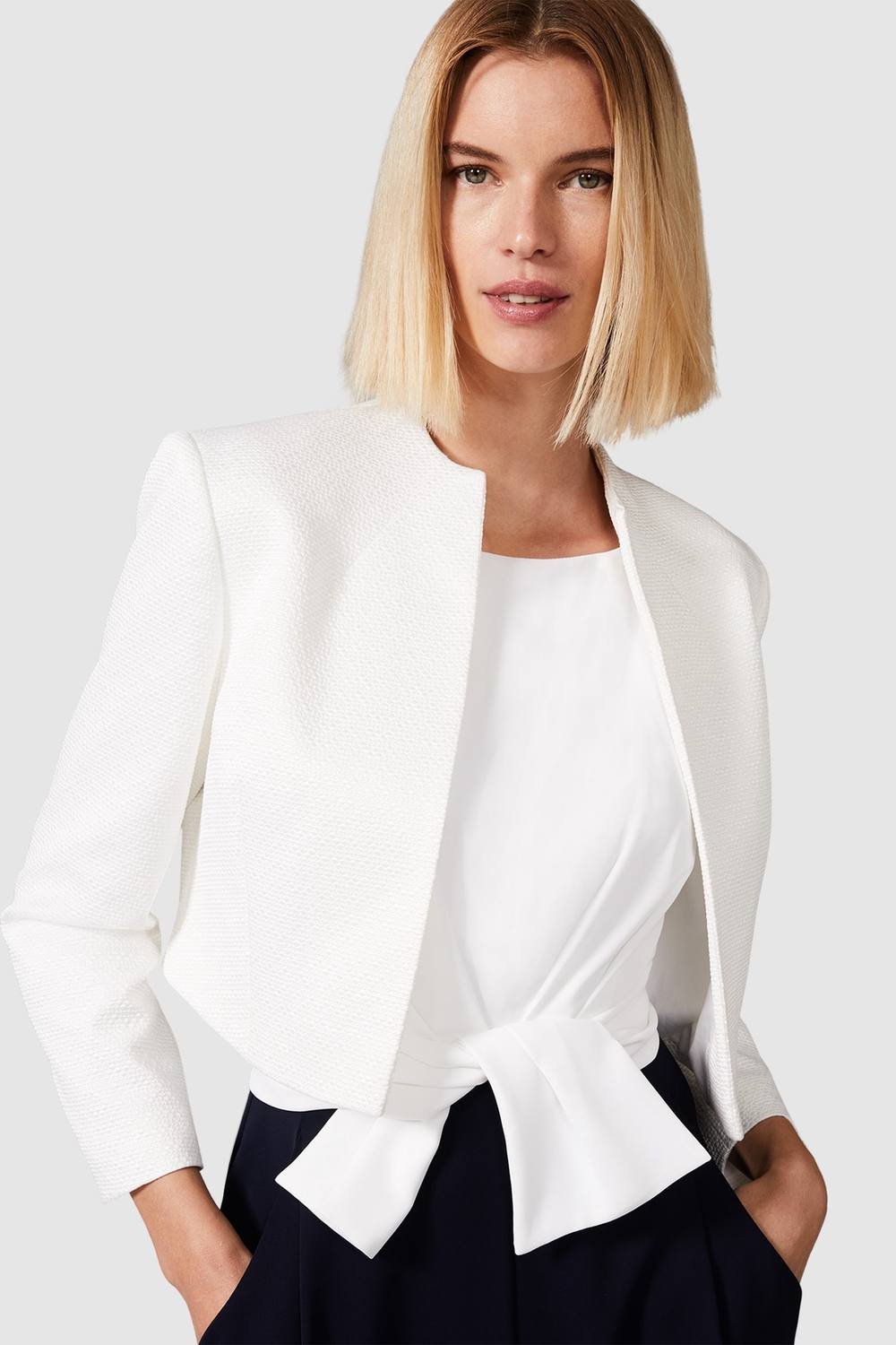 Phase Eight Phase Eight Women's Karlee Cropped Occasion Jacket in White - 4