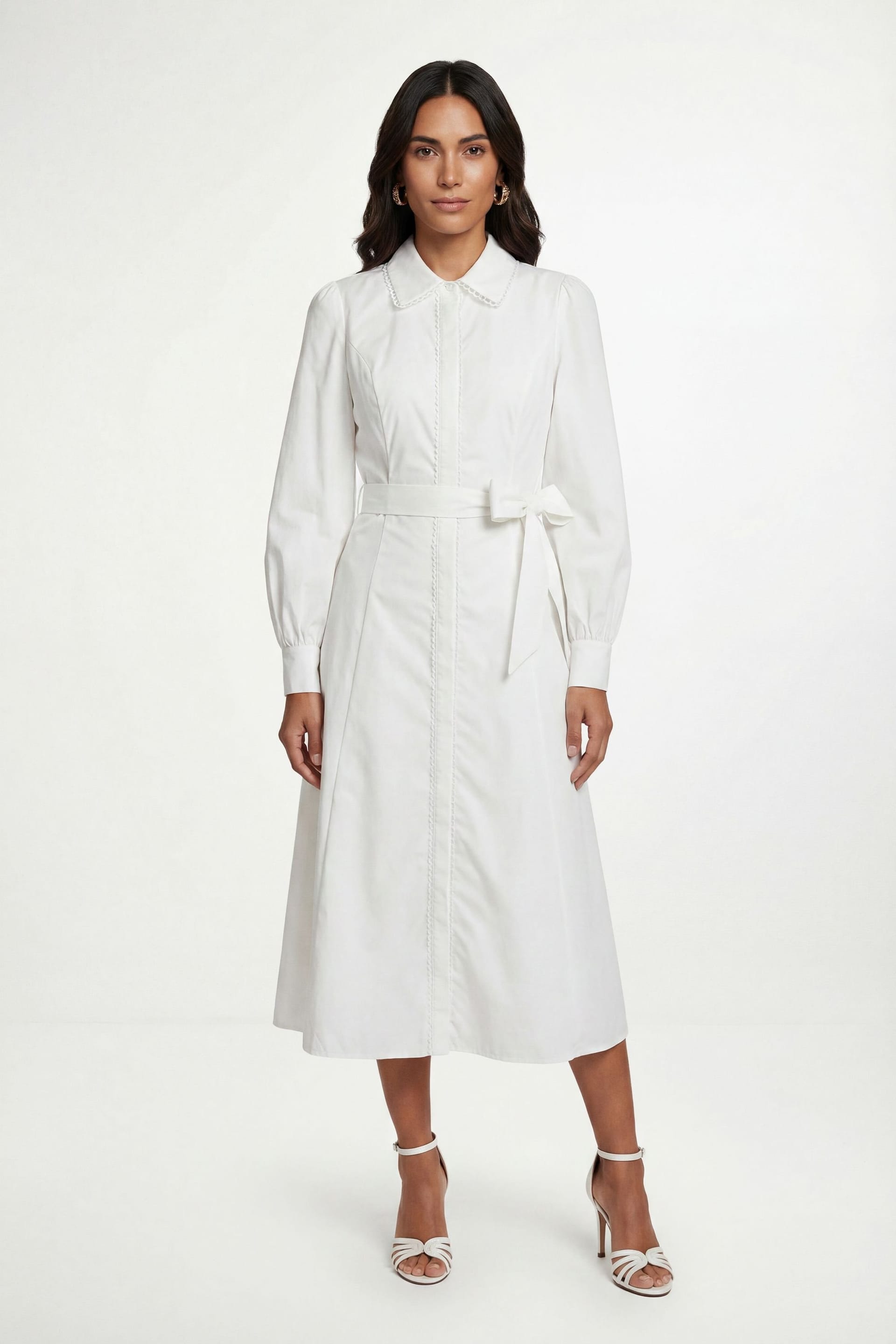 Wallis Ivory Cotton Lace Detail Shirt Dress