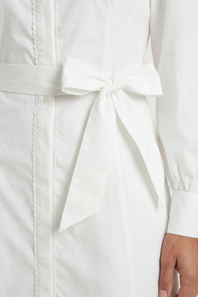 Wallis Wallis Women's Cotton Lace Detail Shirt Dress in Ivory - 3