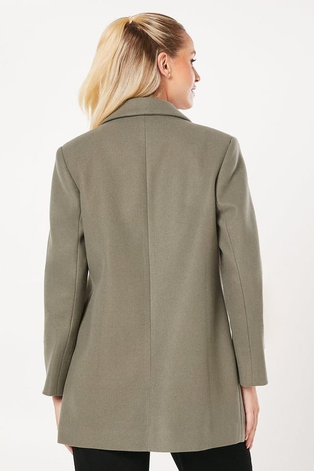 Dorothy Perkins Dorothy Perkins Women's Smart Pocket Detail Blazer Coat in Khaki - 3