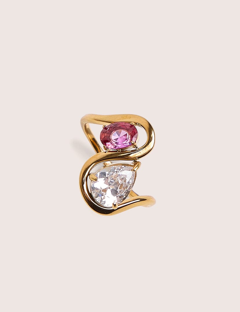 Public Desire Double Gemstone Gold Ring - 1