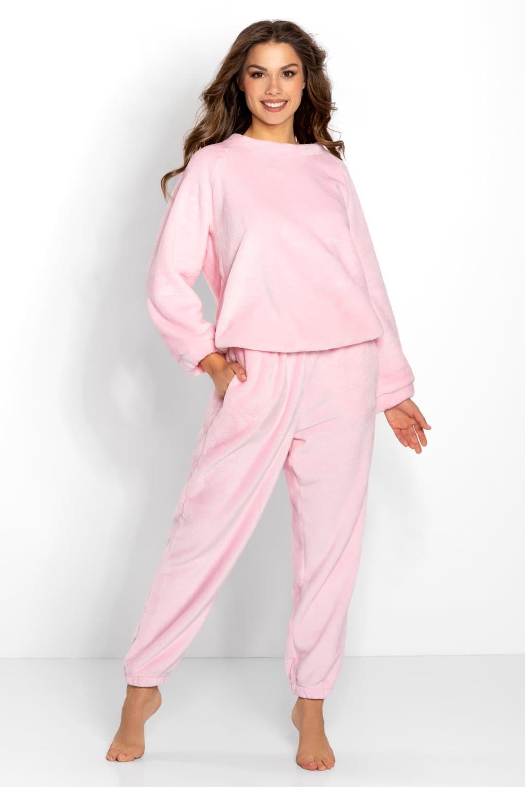 Love Lace Love Lace Women's Velour Microfleece Oversize Tracksuit Dress Set in Pink