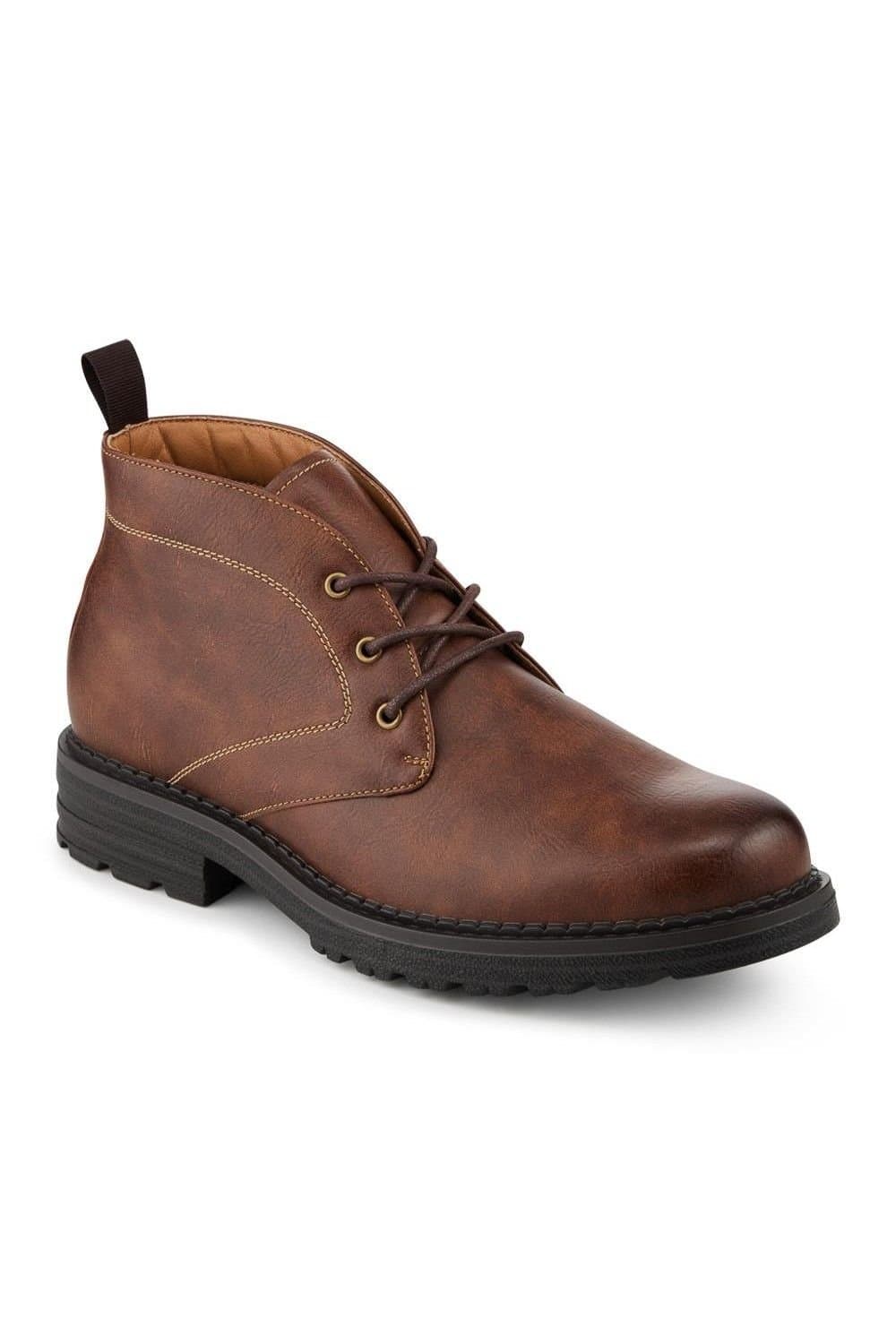 Pavers Pavers Men's Lace Up Casual Block Heel Chukka Boots in Tan