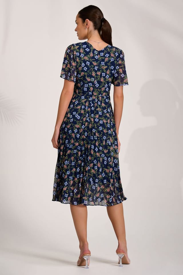 Jolie Moi Jolie Moi Women's Floral Pleated Midi Dress - 2