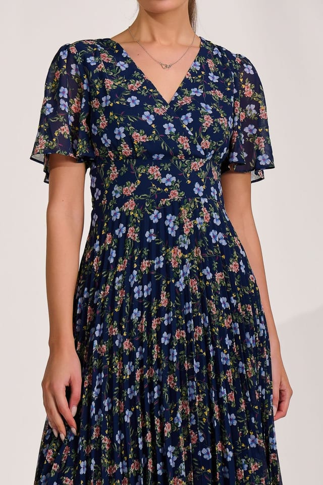 Jolie Moi Jolie Moi Women's Floral Pleated Midi Dress - 3