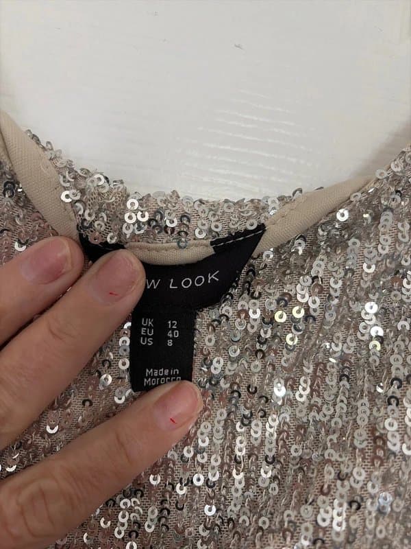 New Look Stunning Silver sequin strap dress