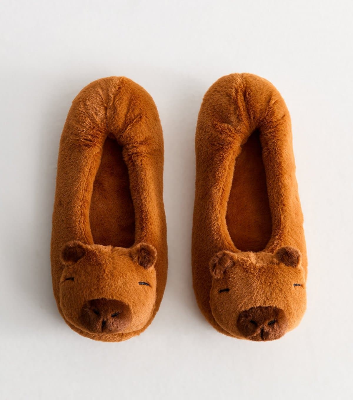 New Look Women's Tan Faux Fur Capybara Slippers New Look