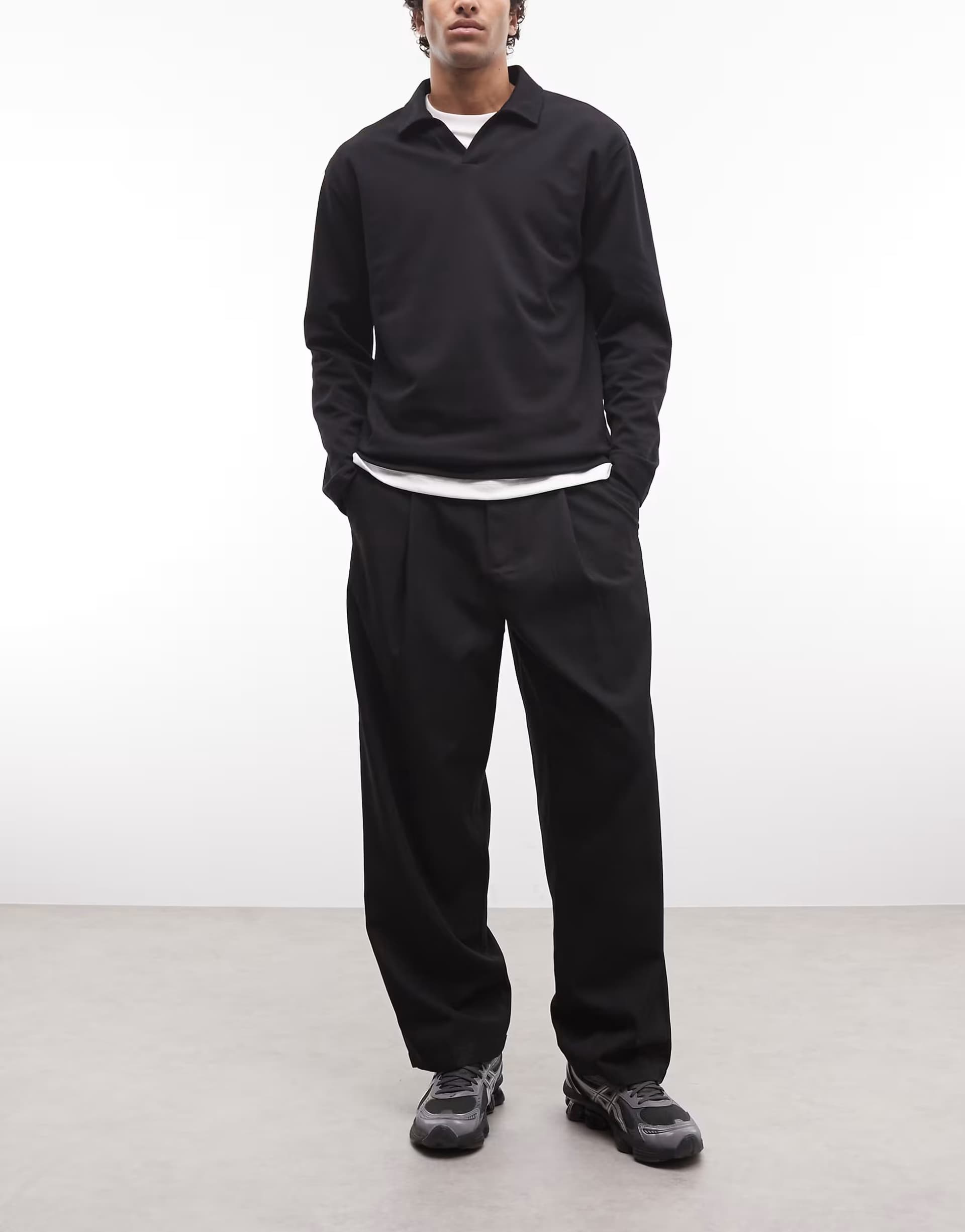 ASOS Obey otis pleated trousers in black