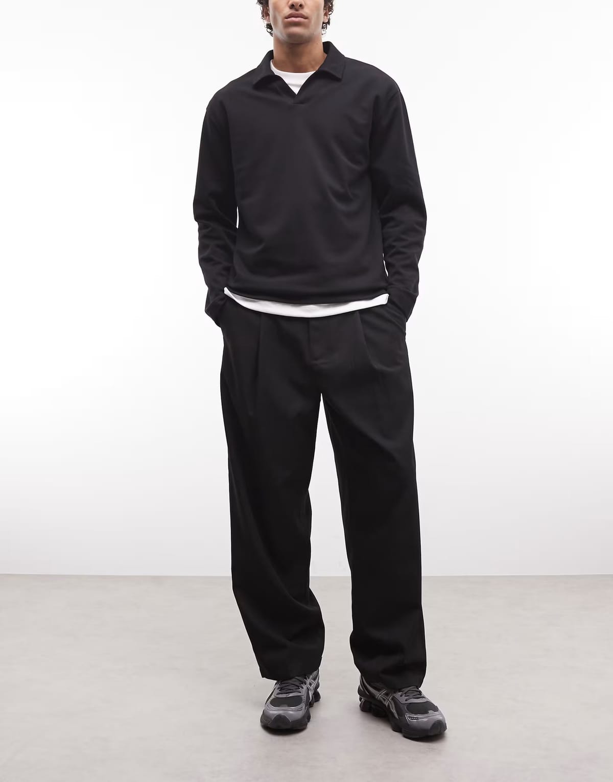 ASOS Obey otis pleated trousers in black - 1