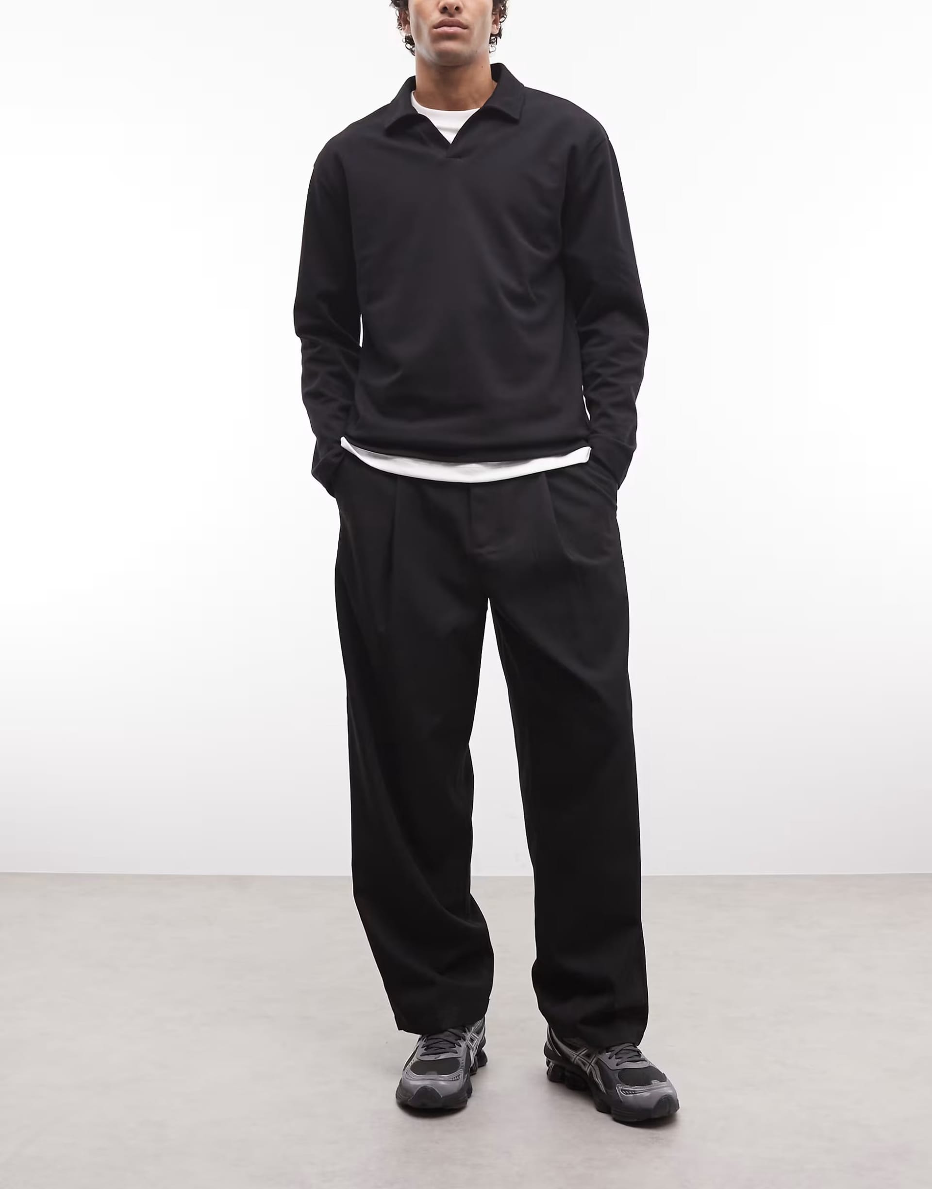 ASOS Obey Otis Pleated Trousers in Black