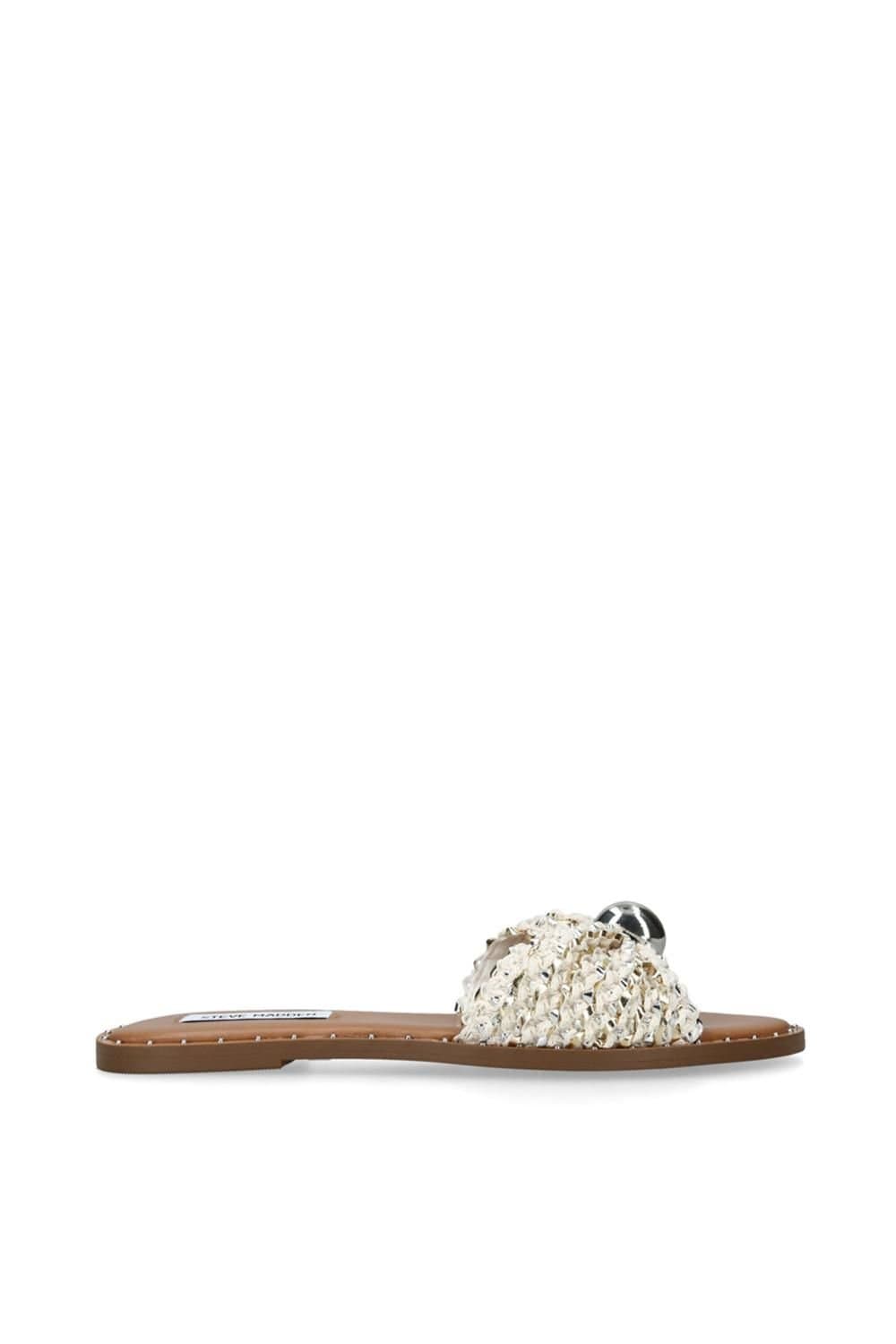 Steve Madden STEVE MADDEN Women's 'Dipsy Cream' Fabric Sandals in Cream
