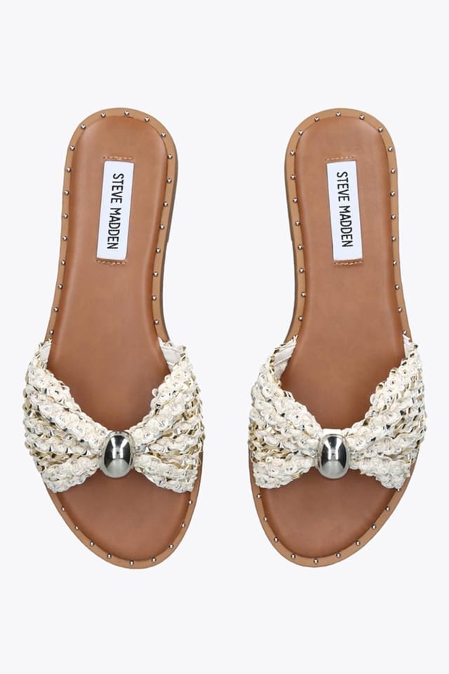 Steve Madden STEVE MADDEN Women's 'Dipsy Cream' Fabric Sandals in Cream - 2