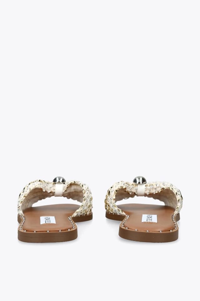 Steve Madden STEVE MADDEN Women's 'Dipsy Cream' Fabric Sandals in Cream - 3