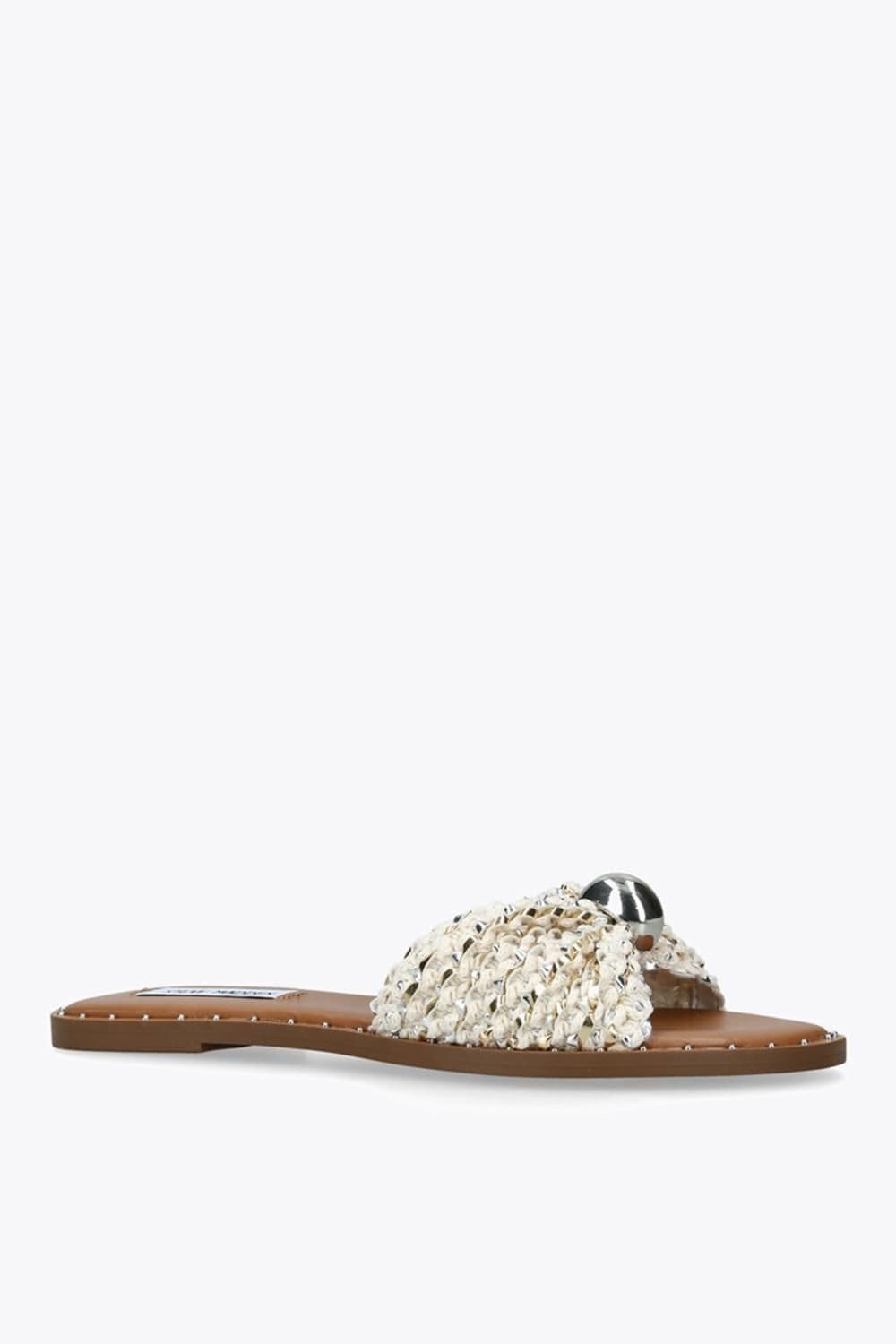 Steve Madden STEVE MADDEN Women's 'Dipsy Cream' Fabric Sandals in Cream - 4