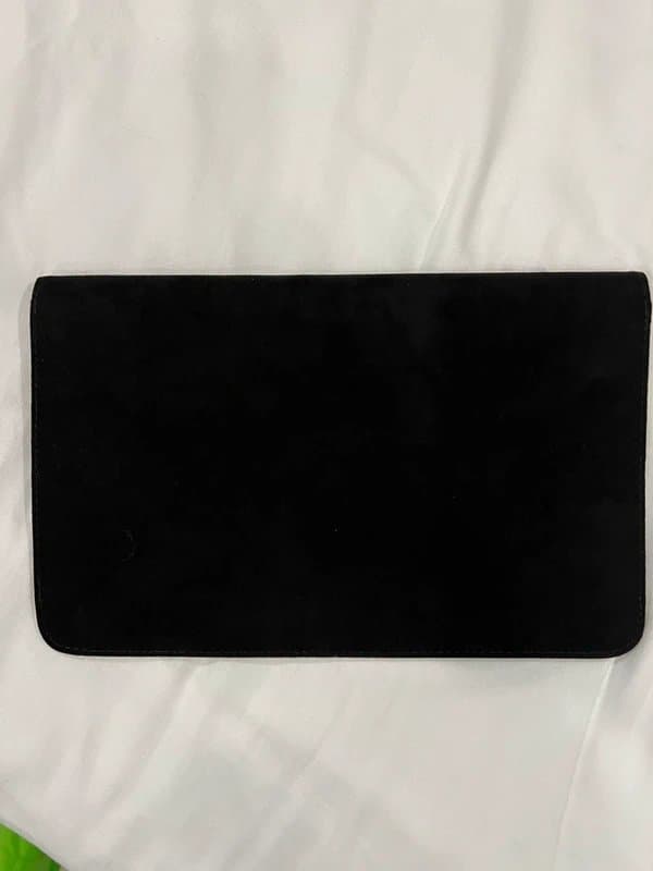 ASOS ASOS Black Velvet Clutch Bag Gold Tassels