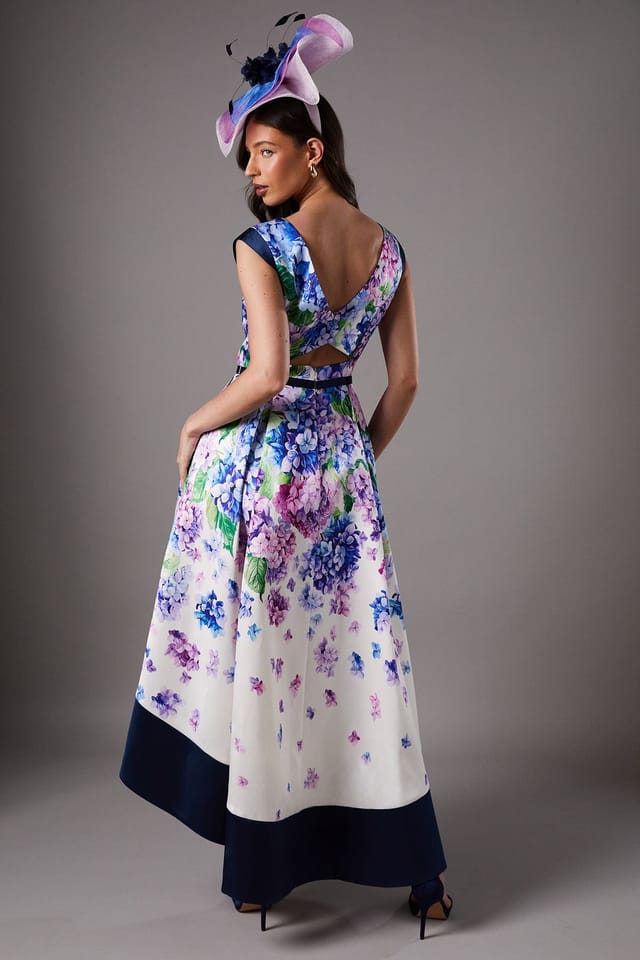Coast Coast Women's Lisa Tan Twill Hi-Lo Floral Printed Midi Dress - 3
