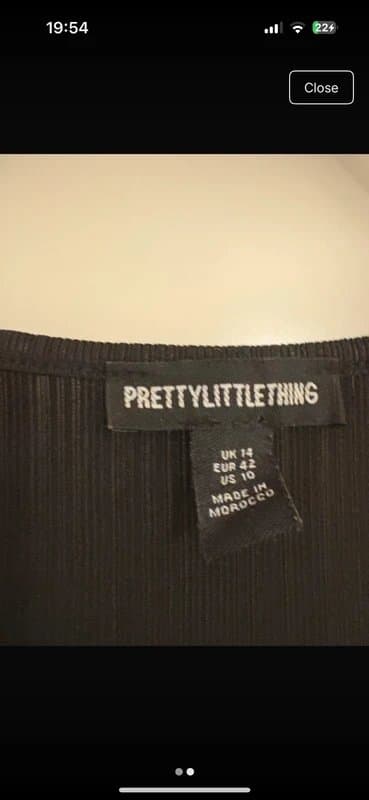 PrettyLittleThing PLT black metallic look knot mini dress
