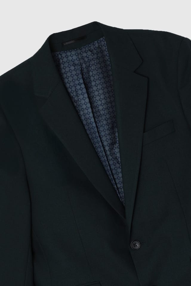 Burton Burton Men's Dark Green Slim Fit Single Breasted Jacket - 2
