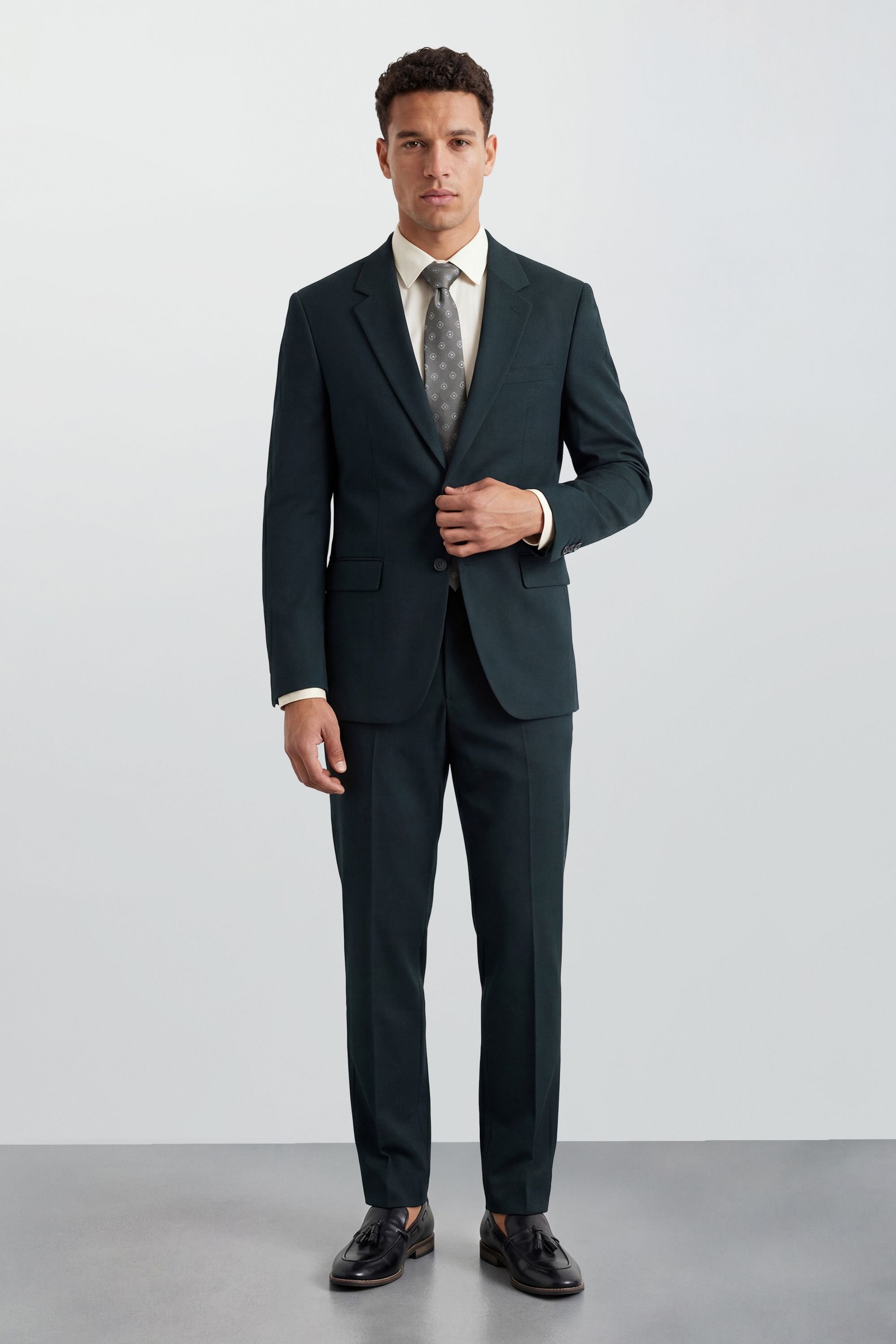 Burton Burton Men's Dark Green Slim Fit Single Breasted Jacket - 3