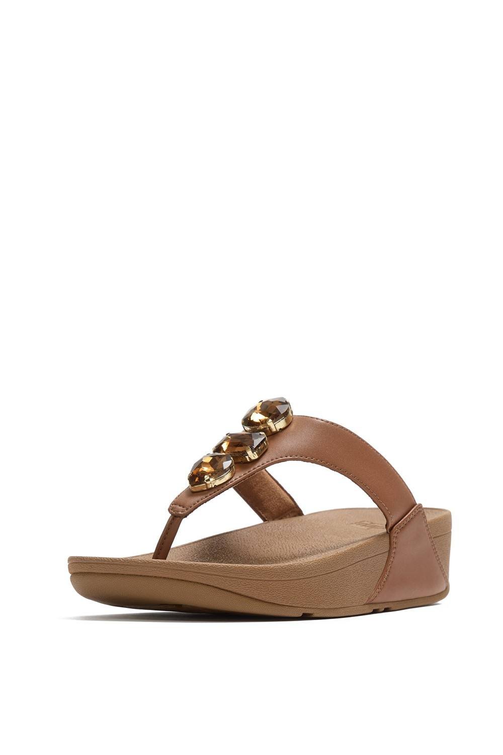 FitFlop FitFlop Women's Lulu Ultra-Jewel Toe-Post Sandals in Tan - 2