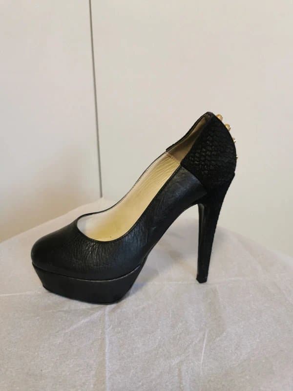 Marta Jonsson Marta Jonsson Black Leather Platform Stiletto Heels Size 36