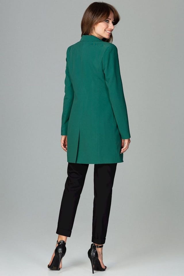 Love Lace Love Lace Women's Long Sleeve Lined Jacket with Color Buttons in Green - 2